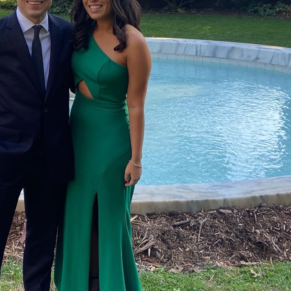 Green Bloomingdale’s cutout maxi dress